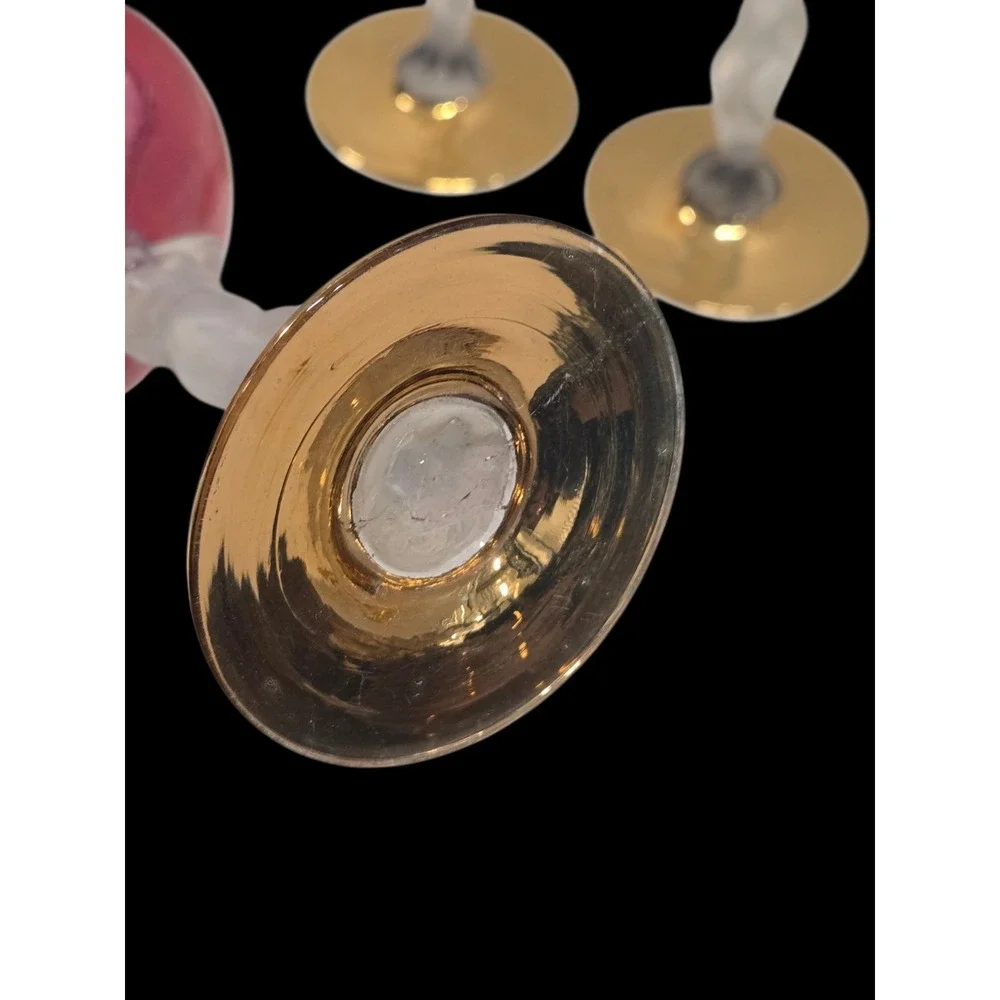 6 RARE VINTAGE AUTHENTIC BAYEL BACCHANTE COLORED GLASSES